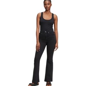 Gap High Rise Flare Tall Stretch Denim Jeans In Black 32 NWT